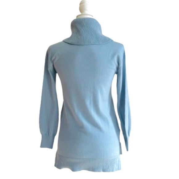 Loft Tunic Sweater Petite Dusty Blue Cowl Hi Low Hem Soft Tunic Sweater XSP NEW - Picture 5 of 11
